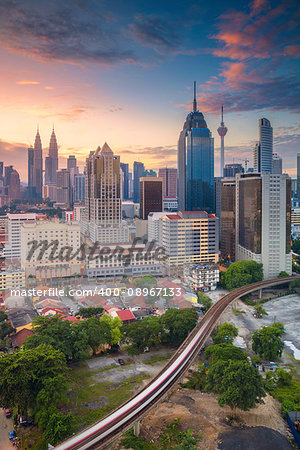 Cityscape image of Kuala Lumpur, Malaysia during sunrise.