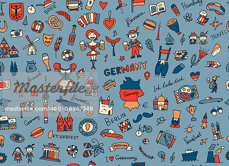 Germany, design elements. Seamless pattern. Vector illustration