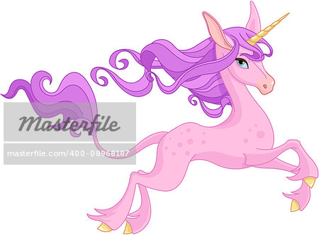 Illustration of cute magic unicorn