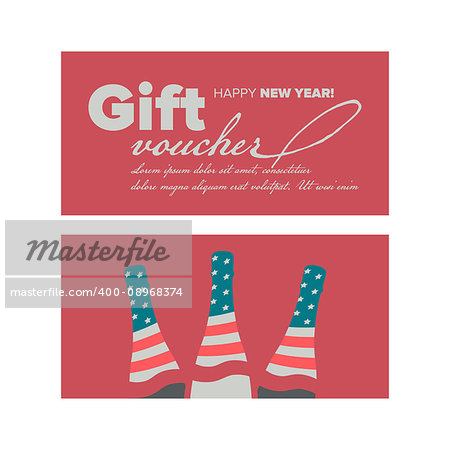 Gift voucher design Happy New Year 2018
