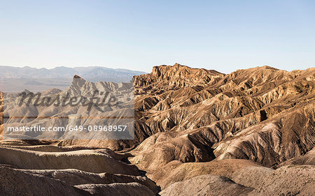 Zabriskie Point rock formation landscape in Death Valley National Park, California, USA