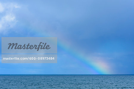 Rainbow over the North Atlantic Ocean at Mallaig in Scotland, United Kingdom