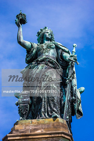 Niederwald Monument commemorating the foundation of the German Empire after the end of the Franco-Prussian War in Rudesheim, Germany