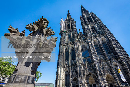 Replica of the finial at the top of the spires and the famous Cologne Cathedral in Cologne (Koln), Germany