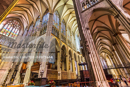 Views of the alter and vaulted ceilings inside the Cologne Cathedral, Cologne (Koln), Germany Views of the alter and vaulted ceilings inside the Cologne Cathedral, Cologne (Koln), Germany