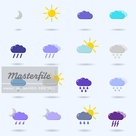 set with different weather icons