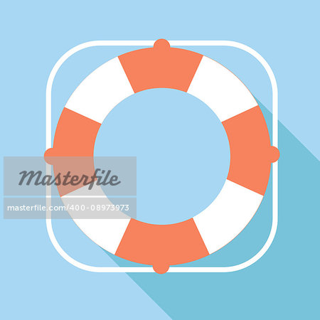 Lifebuoy vector icon on blue background