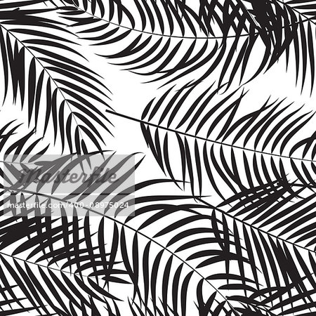 Beautifil Palm Tree Leaf Silhouette Seamless Pattern Background Vector Illustration EPS10