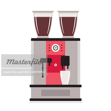 Coffee machine isolated on white background Kitchen appliance Vector illustration