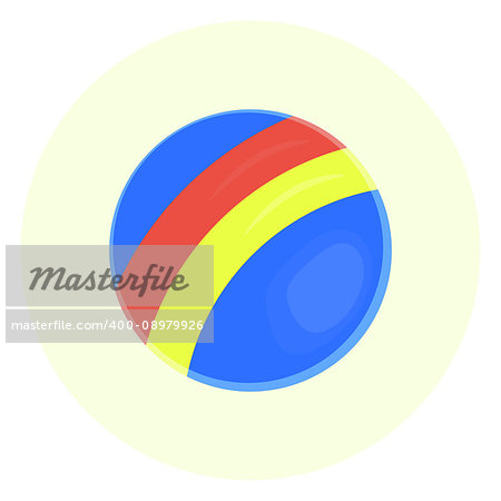 Kids toy ball, cute children toy vector icon