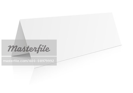 detailed illustration of a blank table paper card template, eps10 vector