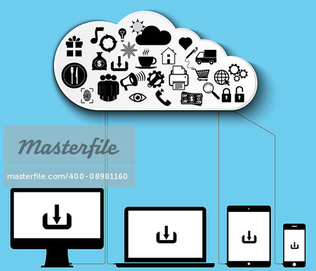 cloud computing data storage vector illustration design