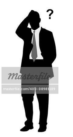 Illustration of a stressed businessman having problems. Isolated white background. EPS file available.