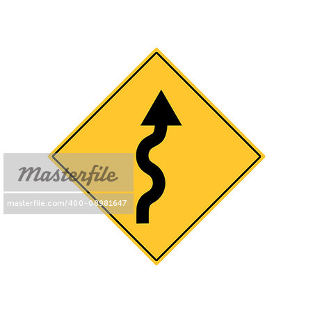 Winding Road Sign Warning vector