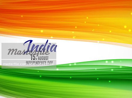 Indian Independence Day Background with Waves. Vector Illustration EPS10