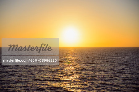 Yellow sunrise over the North Sea, Netherlands