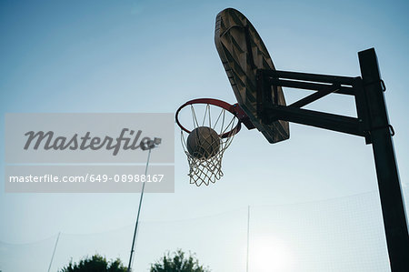 Low angle view of basketball net