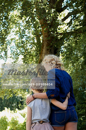 Mother and daughter enjoying park