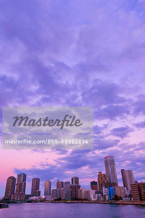 Sunset sky over Tokyo, Japan