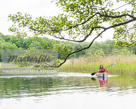 Woman kayaking