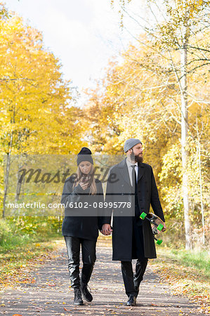 Young couple walking together