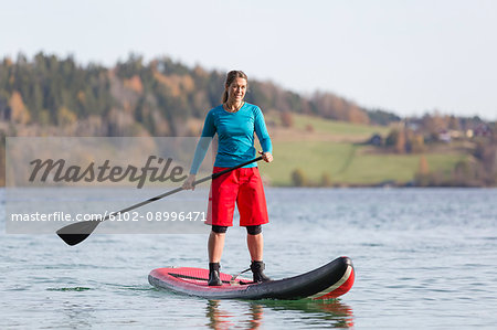 Woman on paddleboard