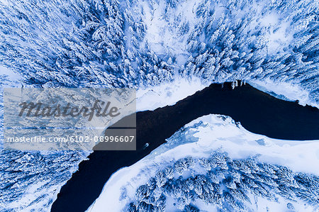 Winter landscape with river