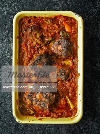 close up of rustic italian oxtail stew