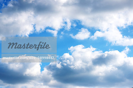 Beautiful blue sky with clouds. Nature wallpaper background