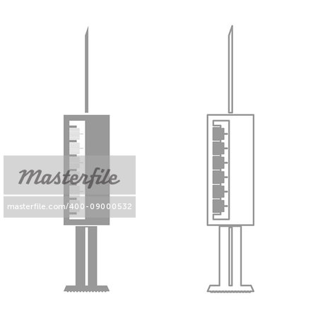 Syringe it is grey set  icon .