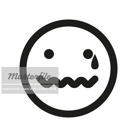Colored weeping smiley vector icon. Emoji smiley.