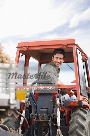 Farmer in his tractor