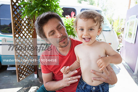 Father and son, portrait