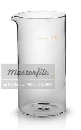 Graduated measuring beaker isolated on white background Graduated measuring beaker isolated on white background
