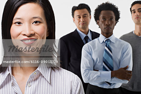 Group of four office workers