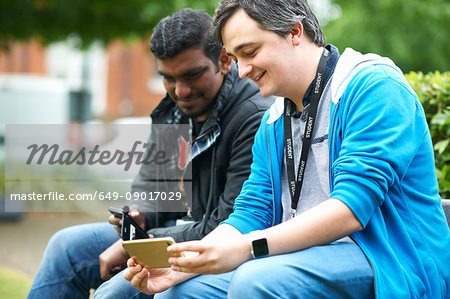 Students at vocational school taking break