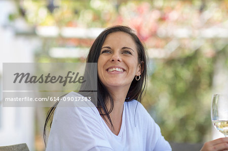 Smiling woman outdoors
