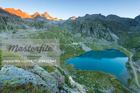 Lake Cornisello superior at sunrise Europe, Italy, Trentino region, Nambrone valley, Rendena valley, Carisolo, Sant'Antonio di Mavignola, Madonna di Campiglio