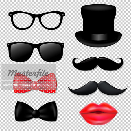 Big Hipster Collection Gradient Mesh, Vector Illustration