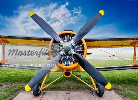 propeller of an old biplane