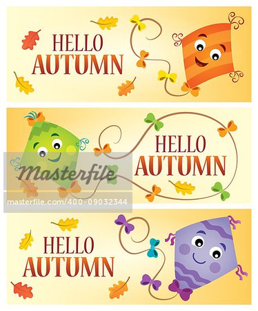 Hello autumn theme banners 1 - eps10 vector illustration.
