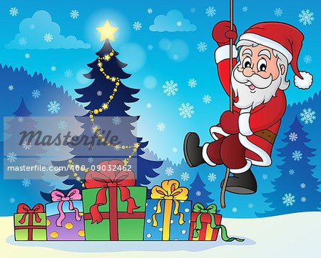 Climbing Santa Claus theme image 7 - eps10 vector illustration.