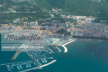Europe,Italy,Campania,Salerno,aerial view of the Gulf of Salerno