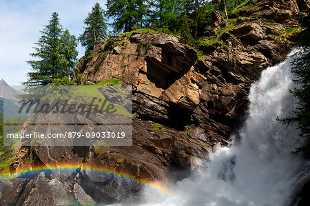 Aosta valley, Cogne, Lillaz, Italy. Lillaz waterfalls