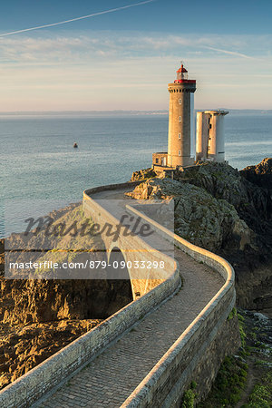 Petit Minou lightouse in the morning light. Plouzané, Finistère, Brittany, France. Petit Minou lightouse in the morning light. Plouzané, Finistère, Brittany, France.