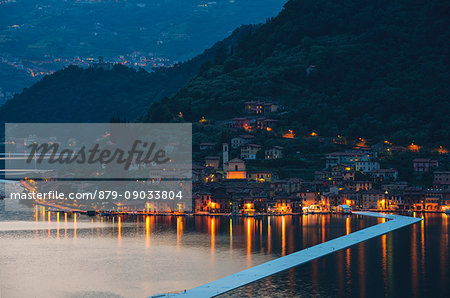 Europe, Italy, the Floating Piers in province of Brescia.