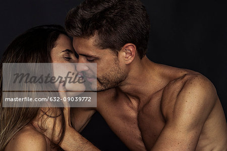 Couple preparing to kiss