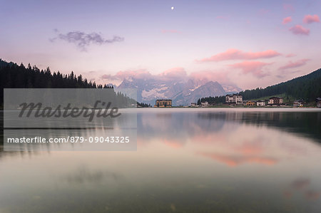 Misurina's Lake, Sesto Dolomites, Veneto, Italy. Dawn at Misurina's Lake.
