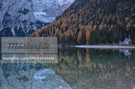 Europe, Italy, Trentino Alto Adige,Bolzano district . Braies lake