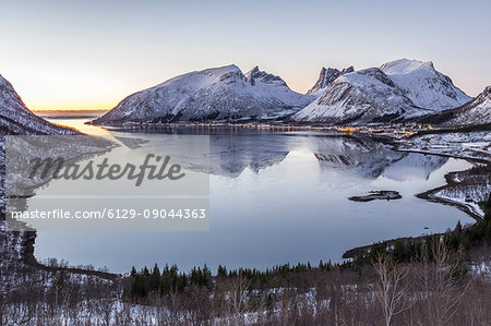 Dusk at Bergsbotn,Berg,Senja,Norway,Europe